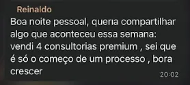 Depoimento de aluno