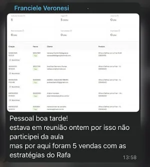 Depoimento de aluno