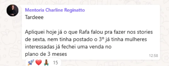 Depoimento de aluno