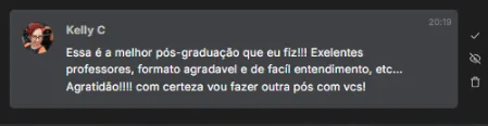 Depoimento de aluno da Pós