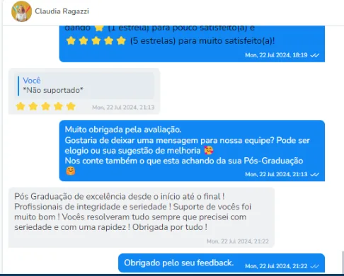 Depoimento de aluno da Pós
