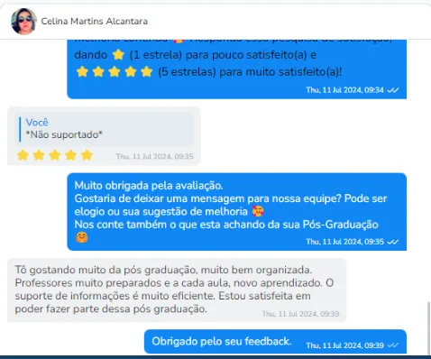 Depoimento de aluno da Pós