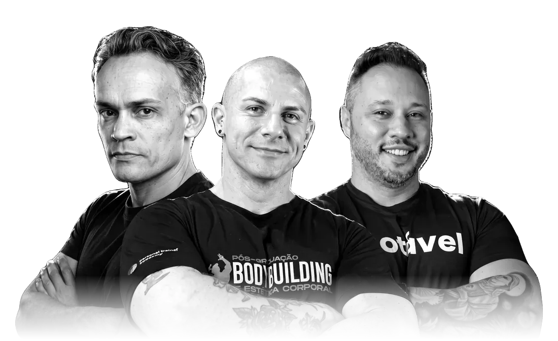 Os três professores: André Albuquerque, Walter Krause, Carlos Garon