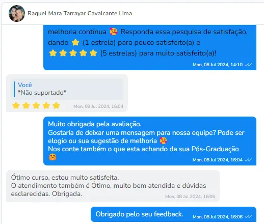 Depoimento de aluna da Pós