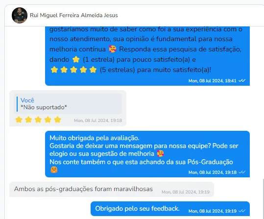 Depoimento de aluna da Pós
