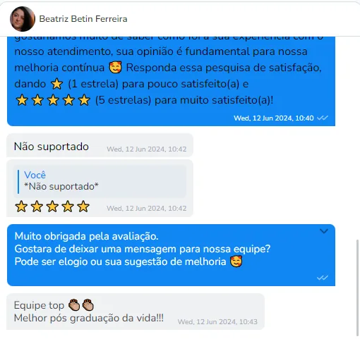 Depoimento de aluna da Pós