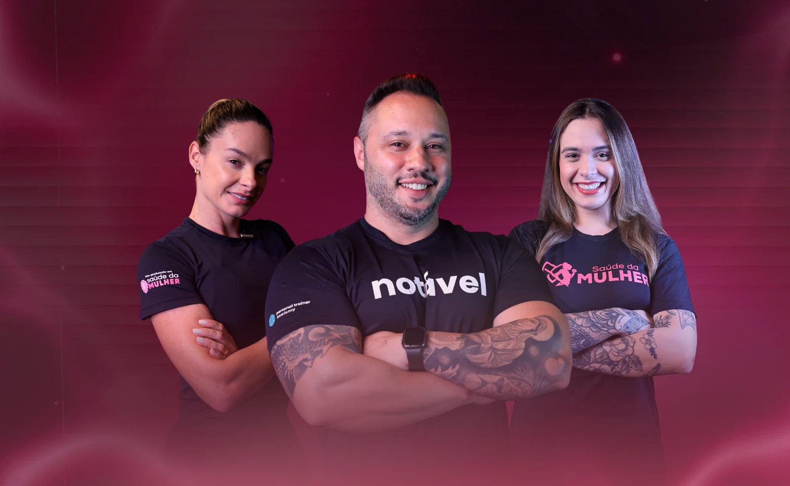 Professores da pós-graduação em Treinamento Feminino: Carlos Garon · Fernanda Queiroz · Franciele Guimarães